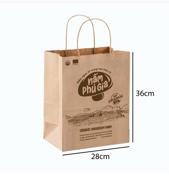 Mẫu túi giấy kraft đựng nấm 